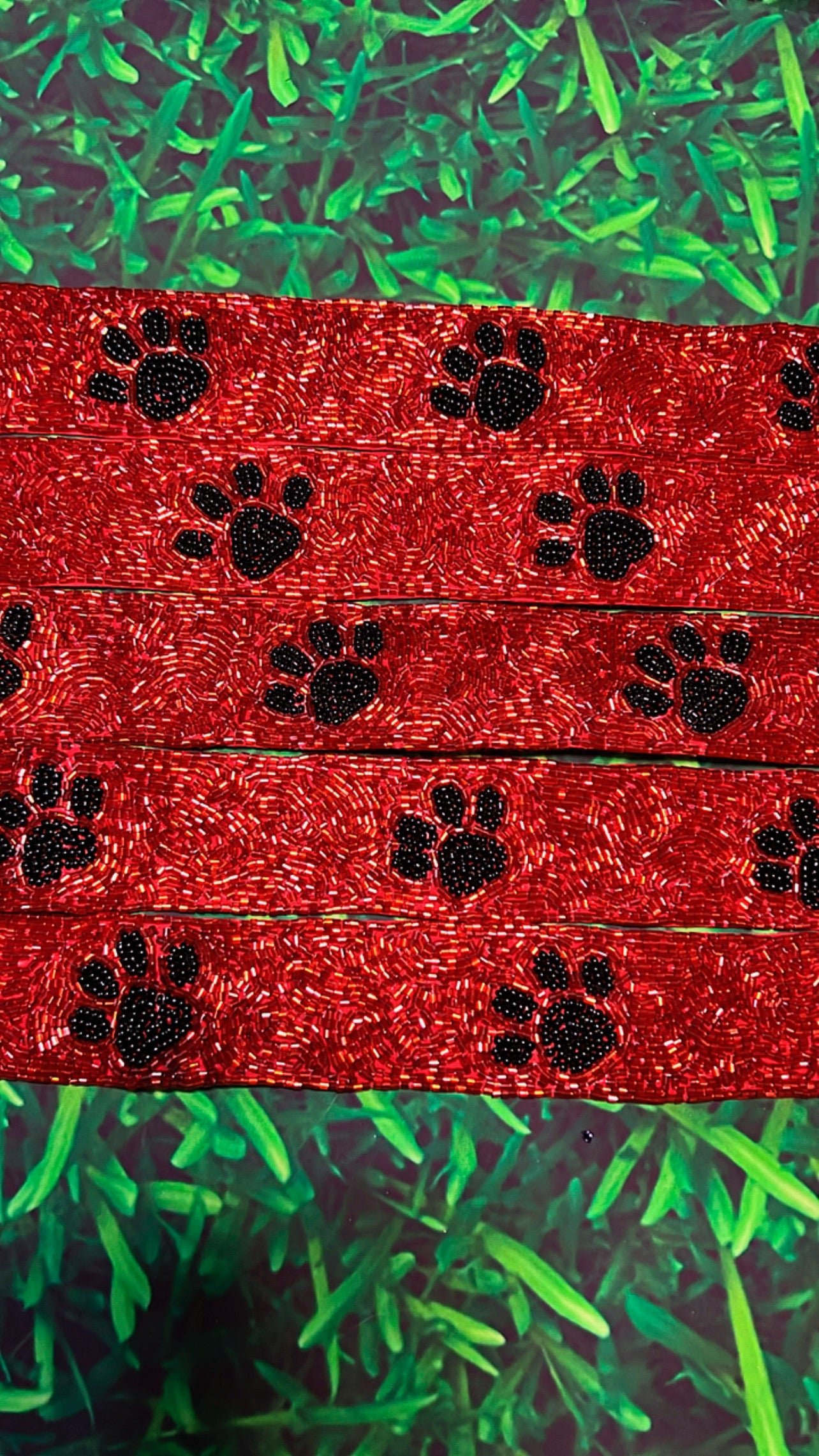 Dawg Paw Print Beaded Purse Strap