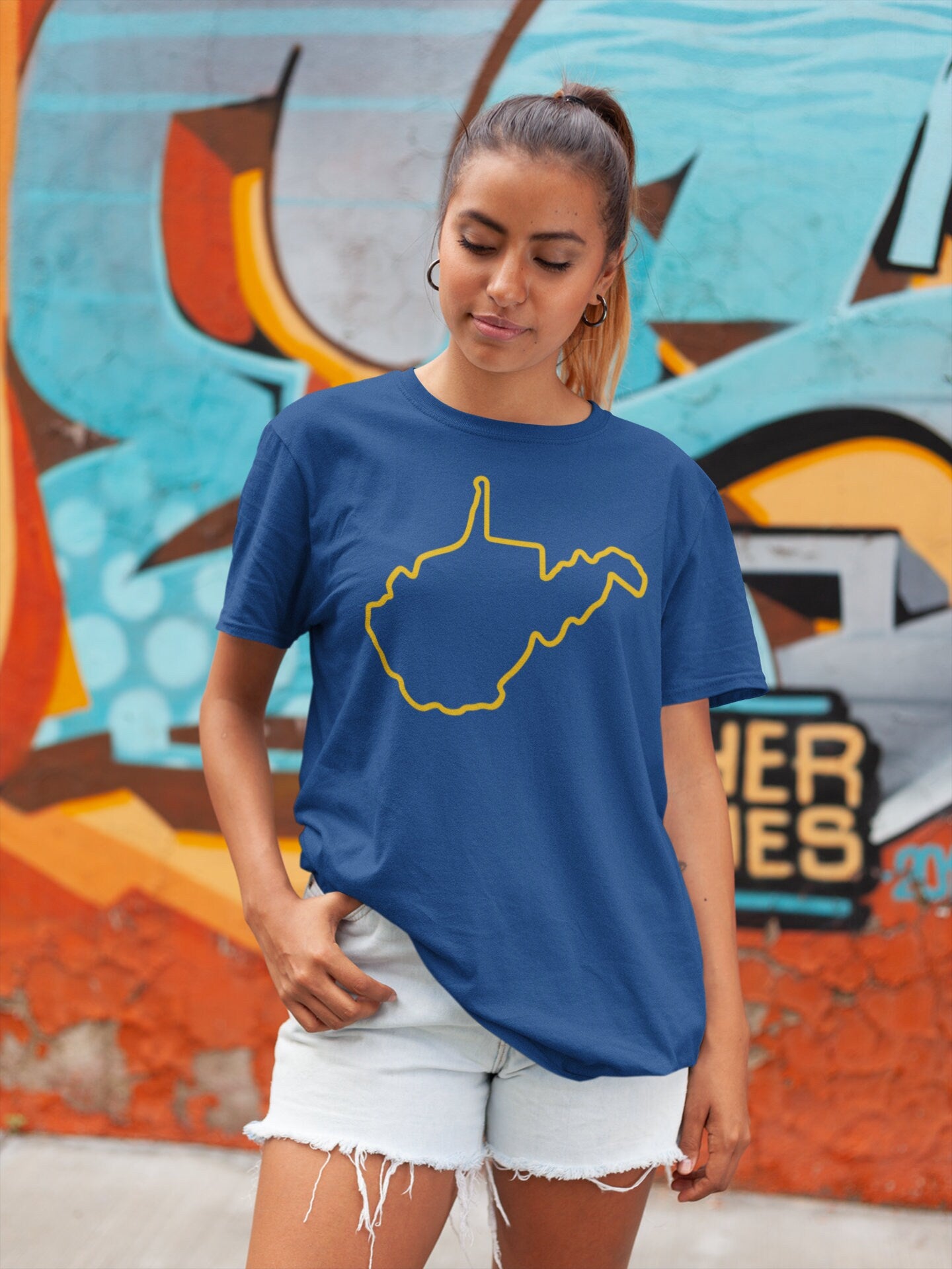 West Virginia State Outline Tee