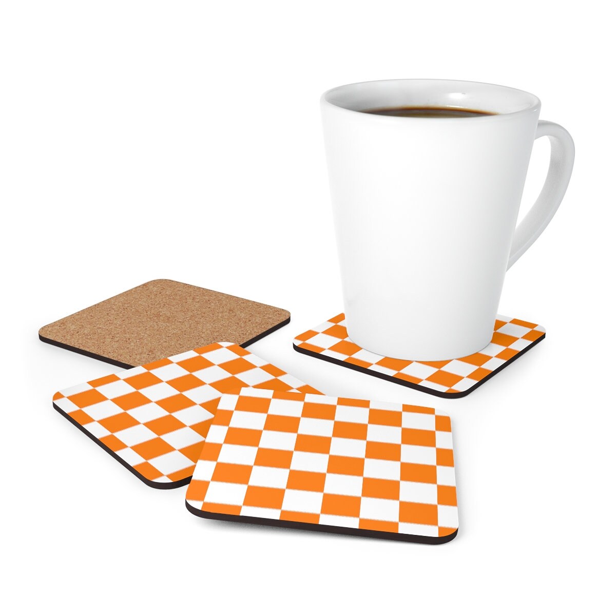 Tennessee Checkered Corkwood Coaster Set