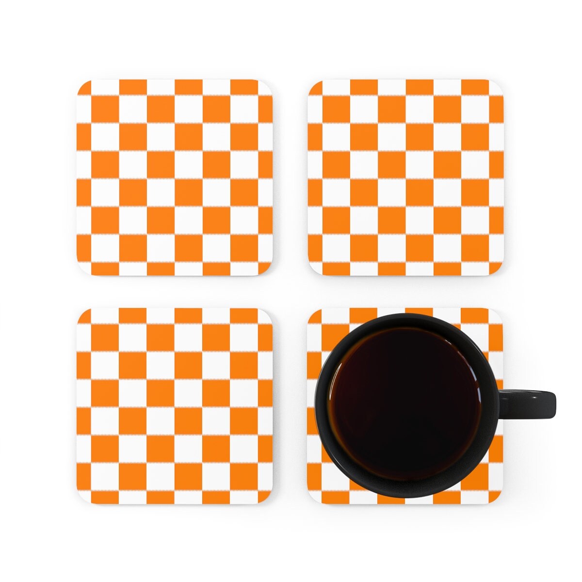 Tennessee Checkered Corkwood Coaster Set