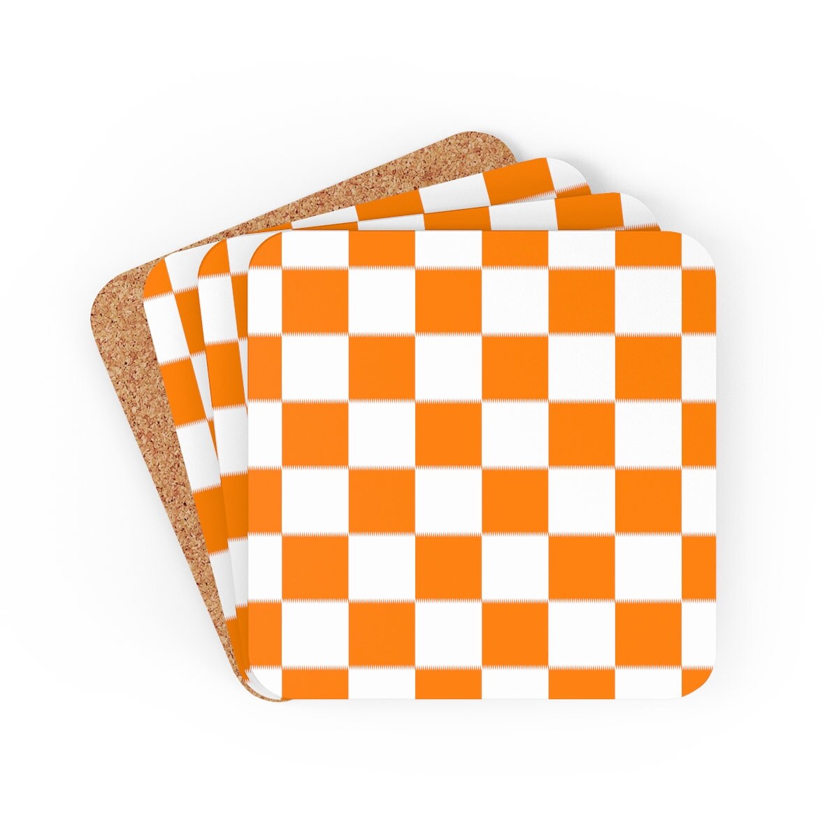 Tennessee Checkered Corkwood Coaster Set