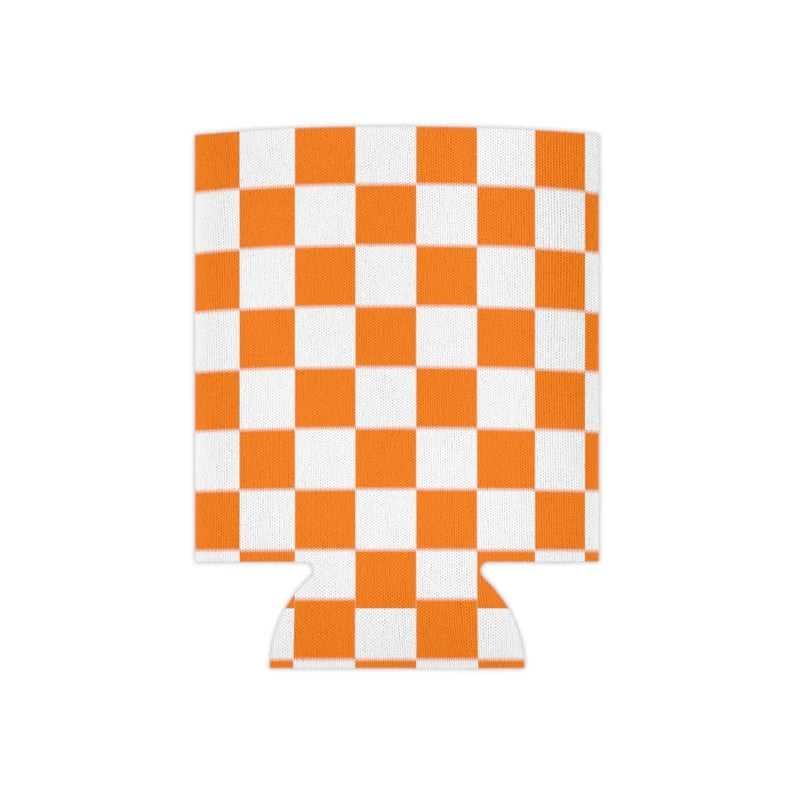 Orange Checkerboard Can Cooler